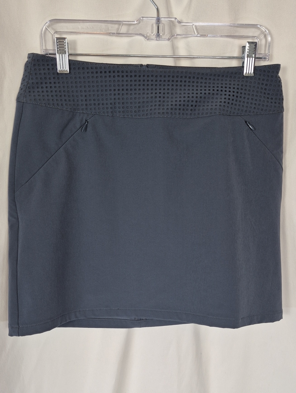 Title Nine Genie Skirt Perforated Waistband Zipper Pockets Slate Blue - Size 4